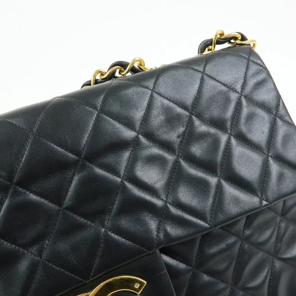Chanel Matelasse Lambskin Jumbo 34 Flap Bag Black